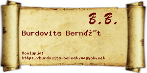 Burdovits Bernát névjegykártya